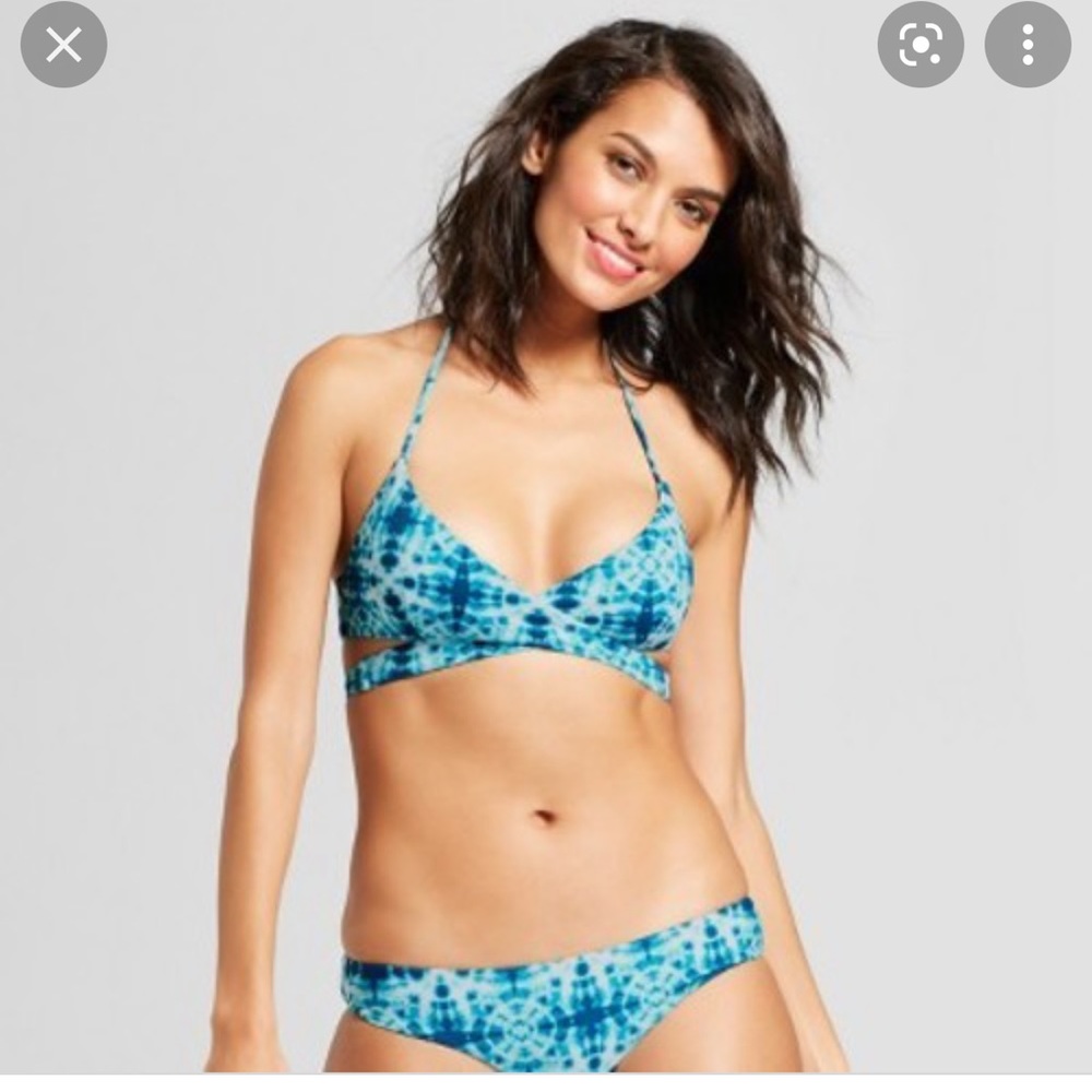 Tori praver tie dye wrap swimsuit set